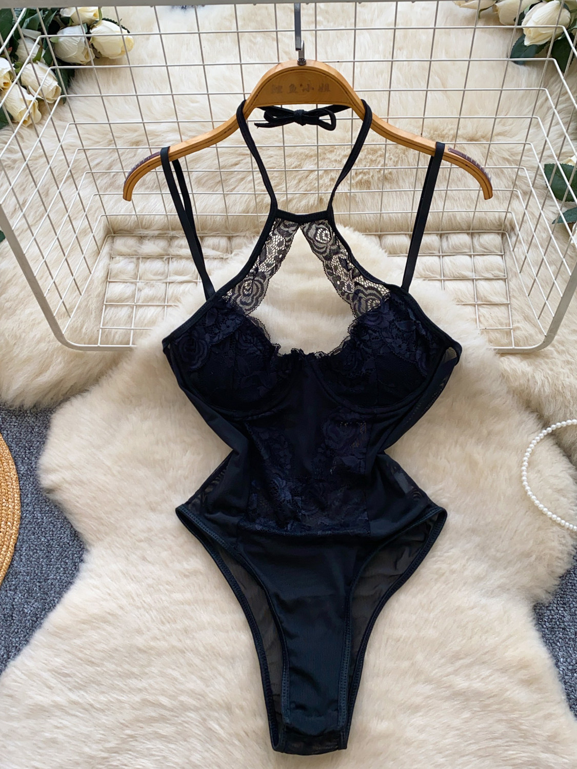 Foamlina Sexy Women Halter Lac - Lace Teddy Lingerie recension och pris