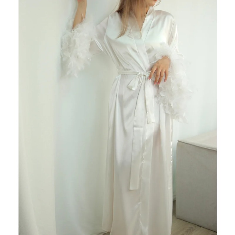 Feather Blush Kimono Robe Boud - Robe Silk Women recension och pris
