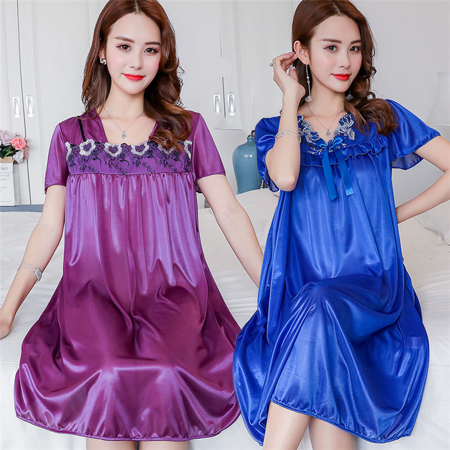 NEW Summer Ice Silk Nightgown  - Robe Silk Women recension och pris